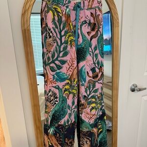 Colorful Peacock Print Pants